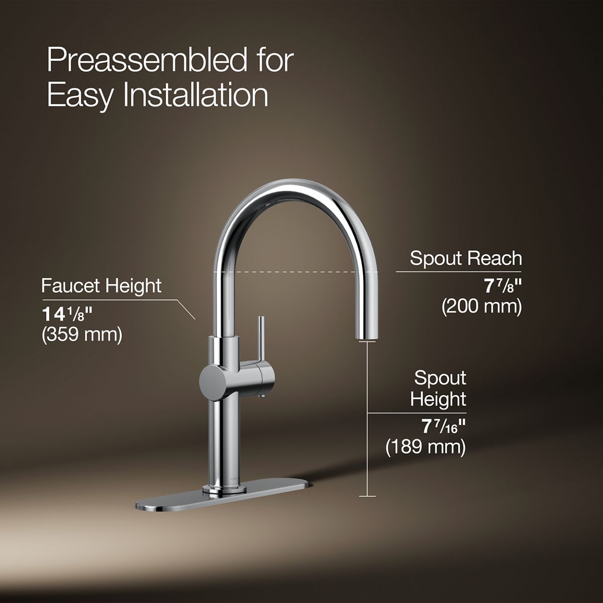 カンナ Crue Single-Handle Bar Sink Faucet | K-22975 | KOHLER