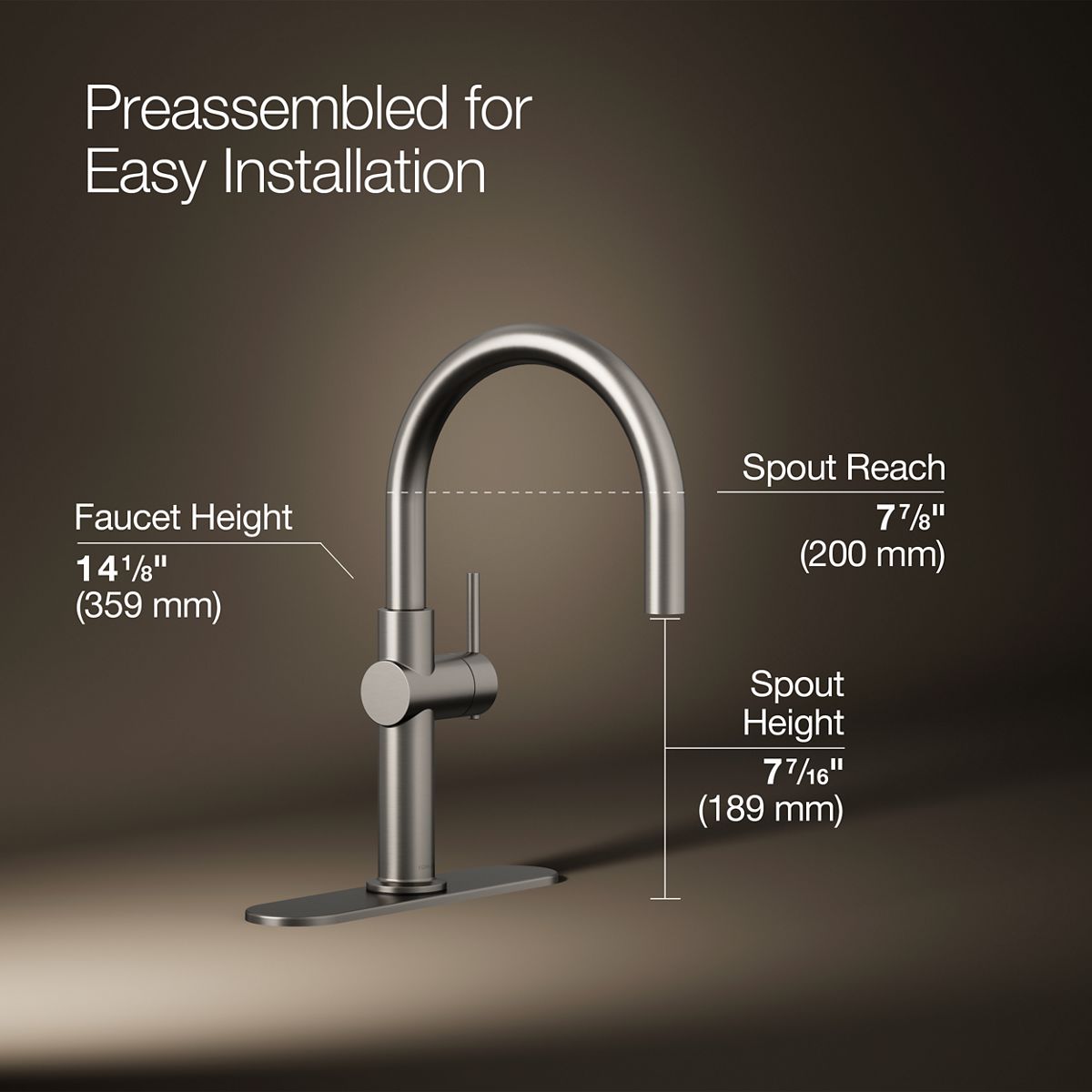 ピューター Crue Single-Handle Bar Sink Faucet | K-22975 | KOHLER