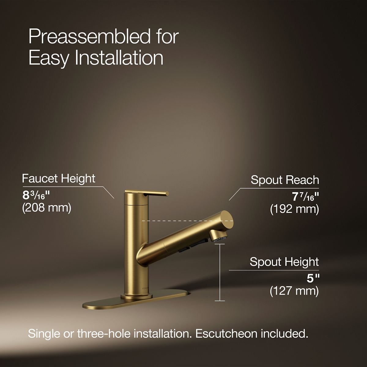 3/4 view of product with dimensions