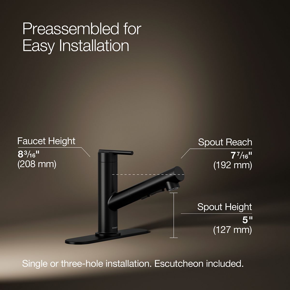 3/4 view of product with dimensions