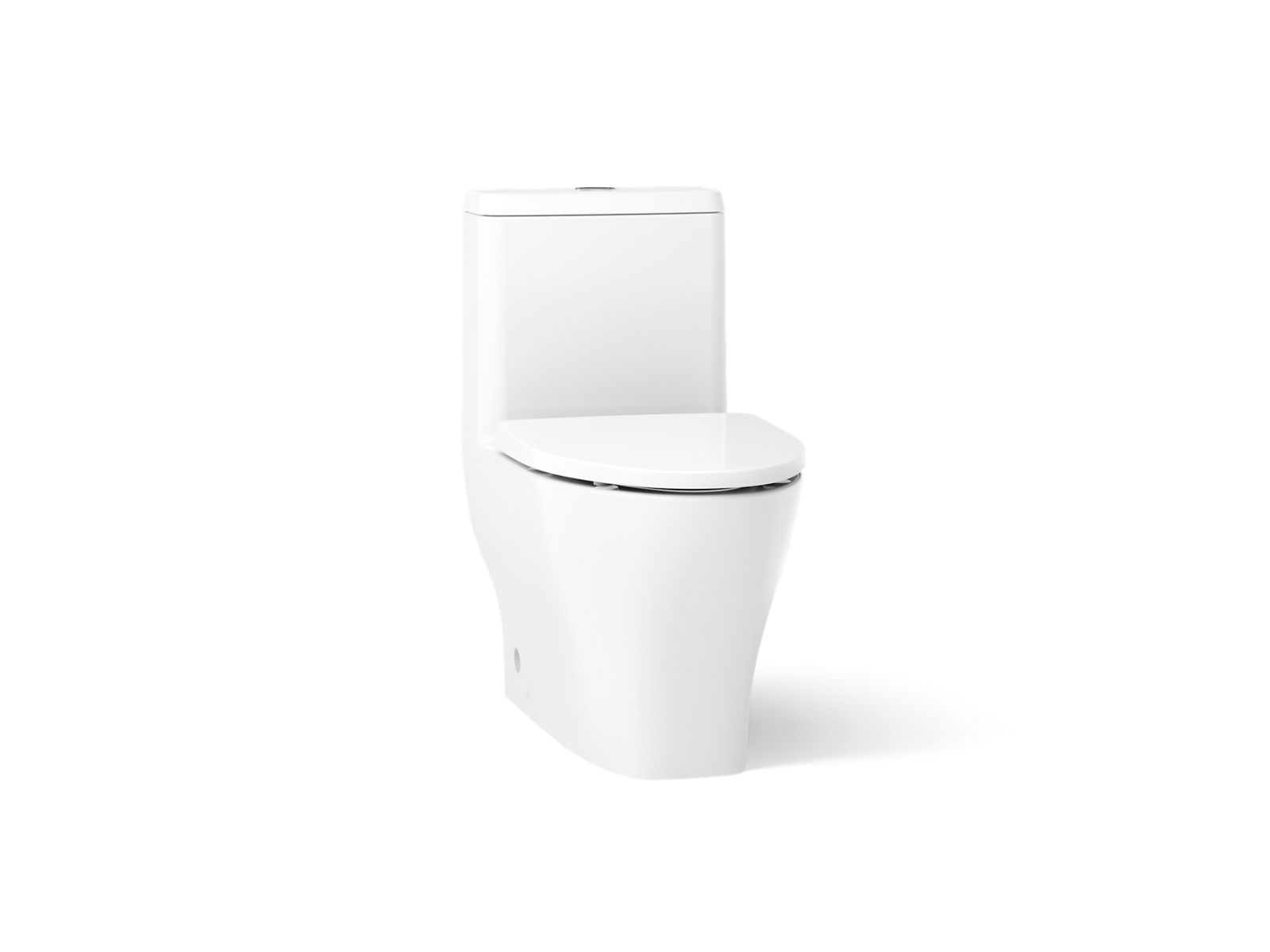Reach Curv One-piece compact elongated toilet with skirted trapway, dual-flush