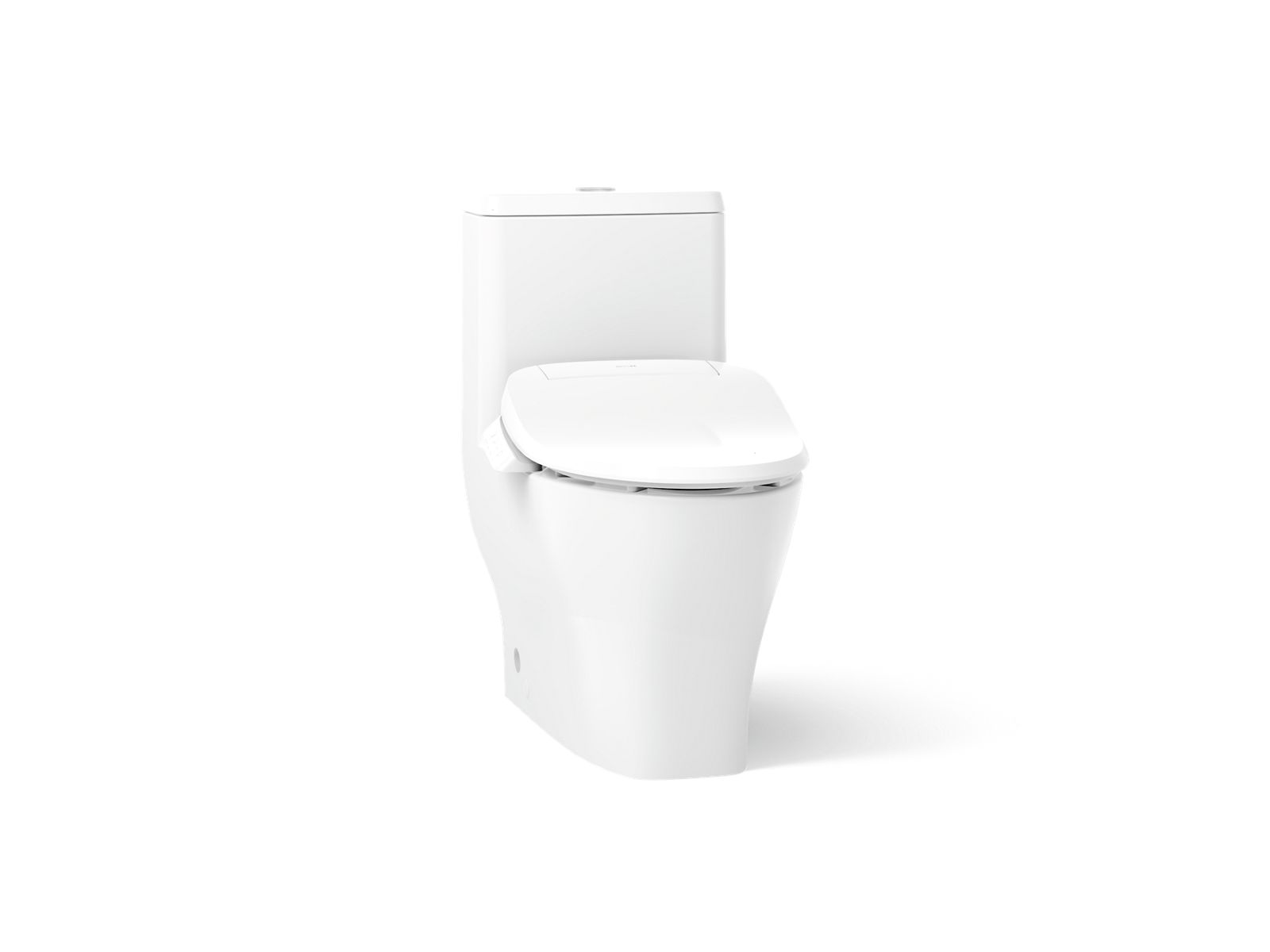 Reach Curv Hidden cord one-piece compact elongated toilet with skirted trapway, dual-flush