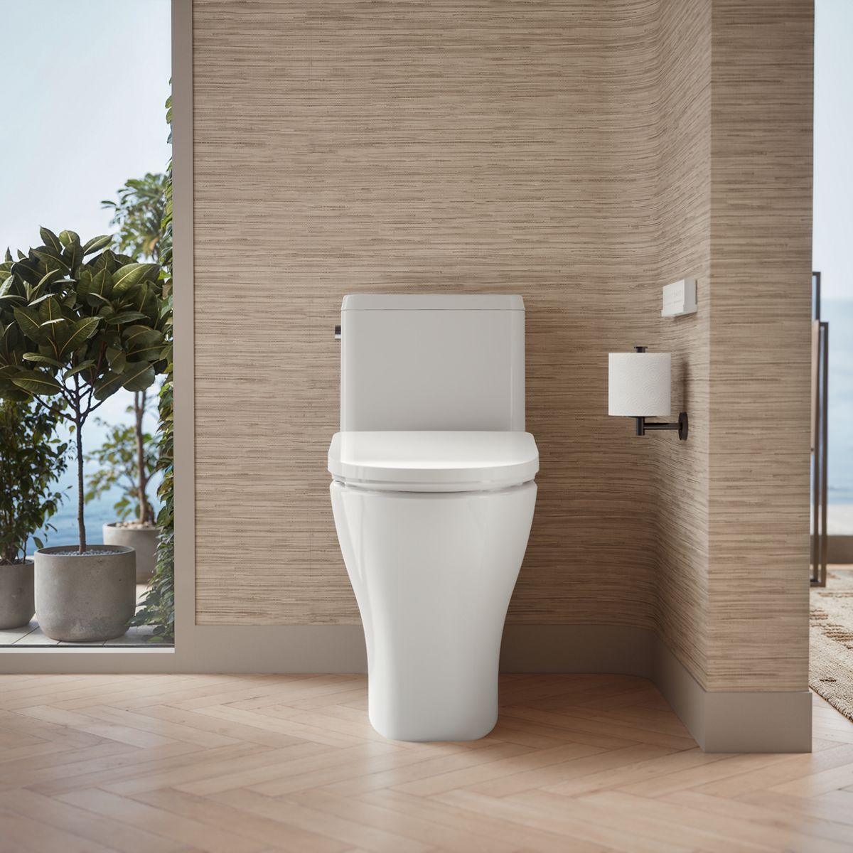 Up to 2 walls & multiple product categories visible, 1-point perspective