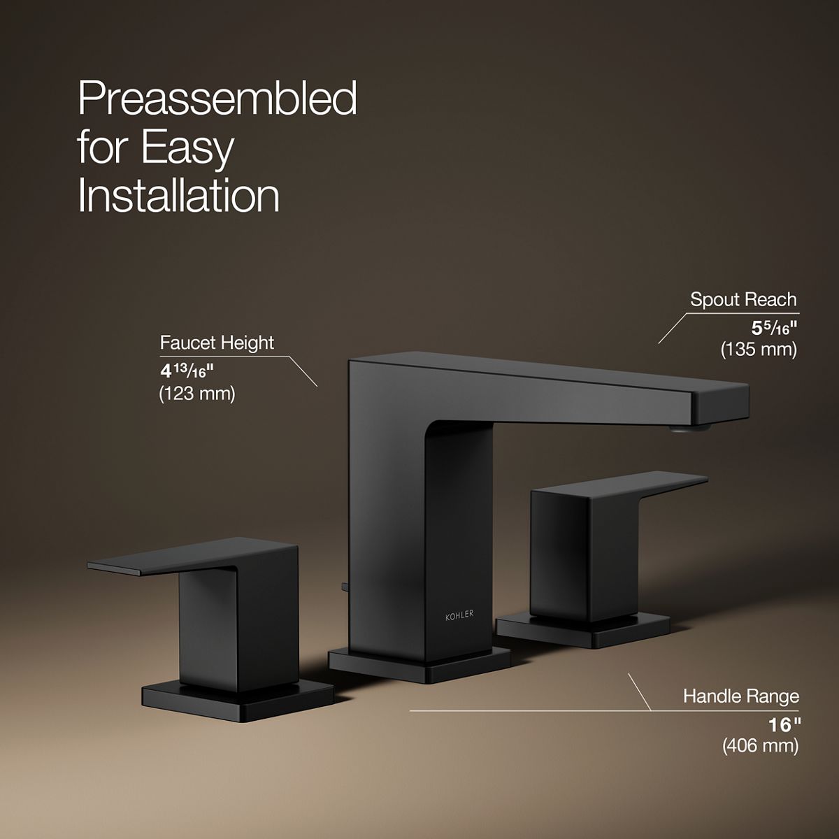 3/4 view of product with dimensions
