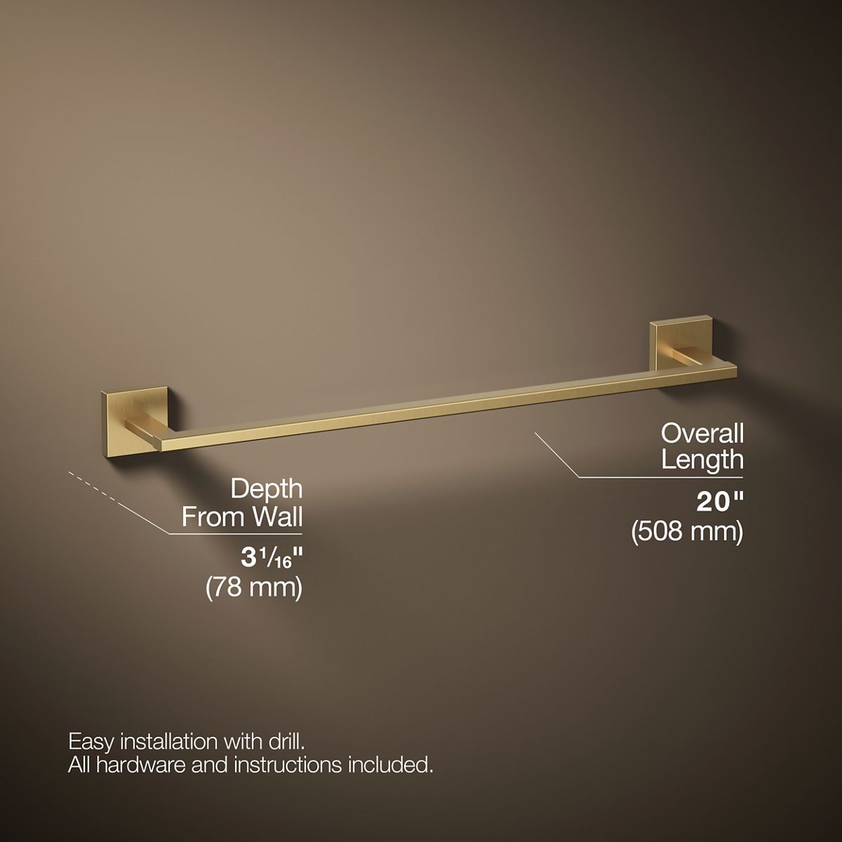3/4 view of product with dimensions