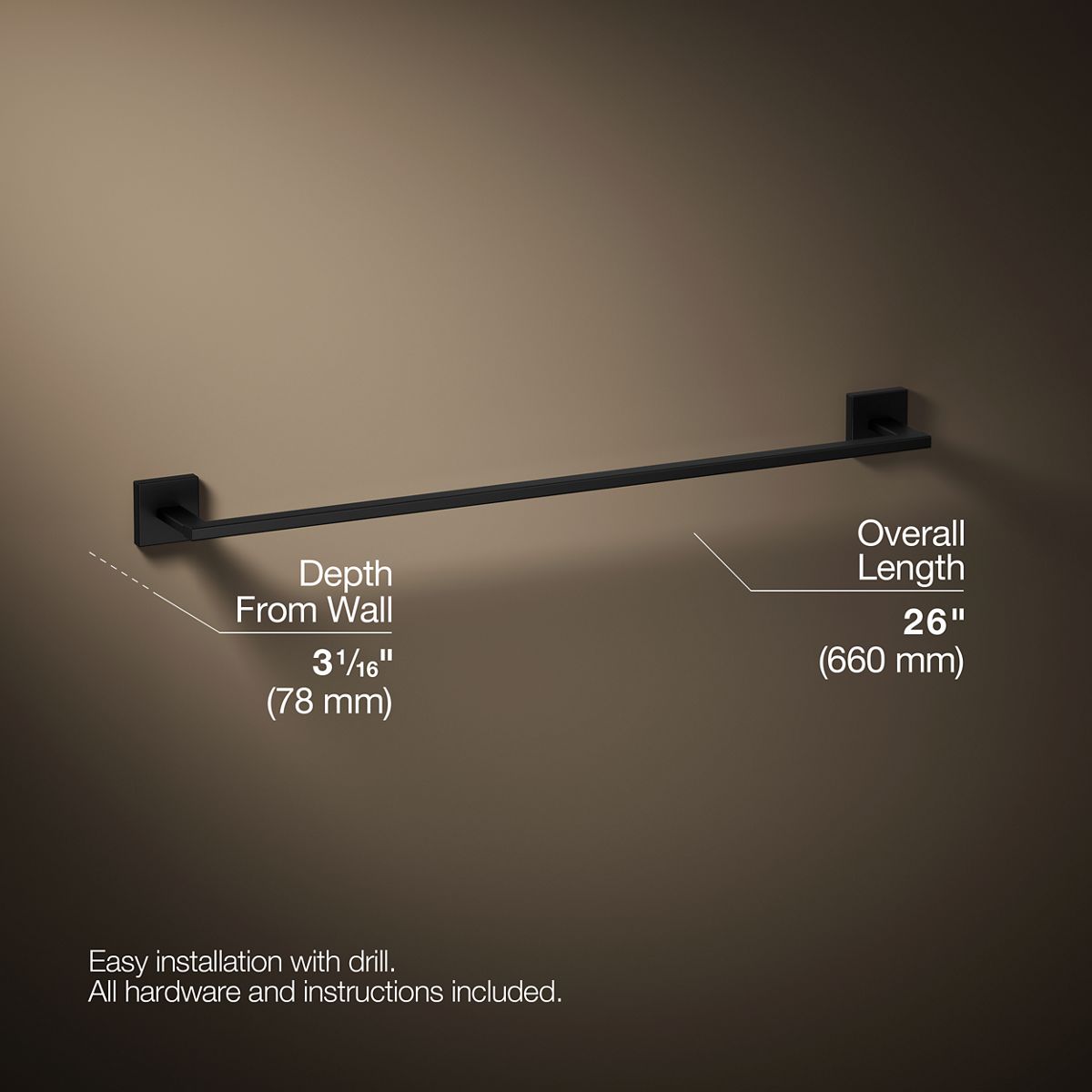 3/4 view of product with dimensions