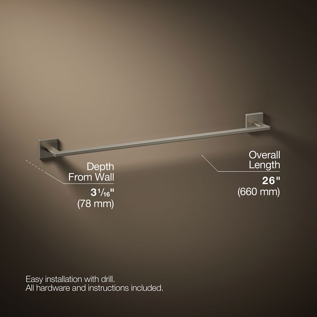3/4 view of product with dimensions