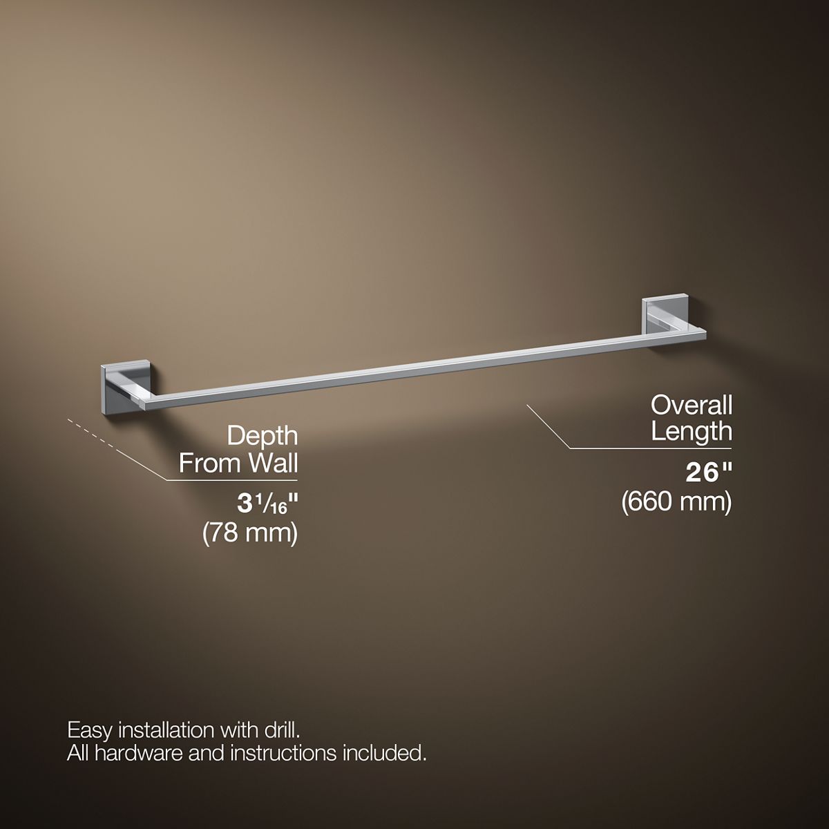 3/4 view of product with dimensions
