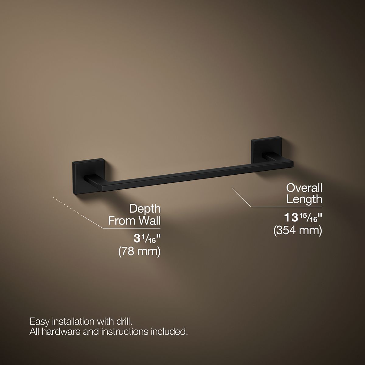 3/4 view of product with dimensions