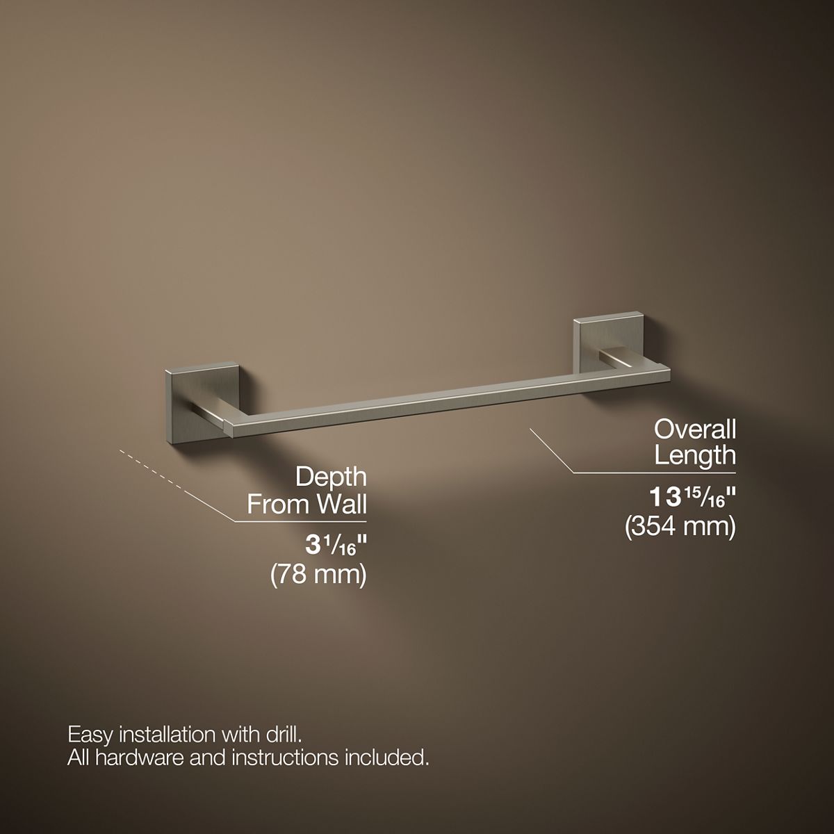 3/4 view of product with dimensions