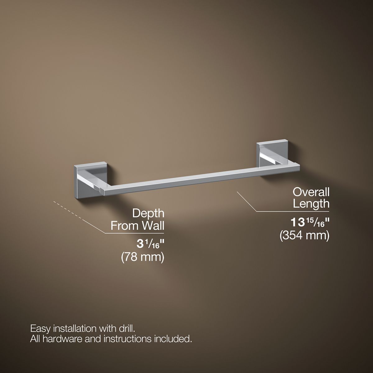 3/4 view of product with dimensions