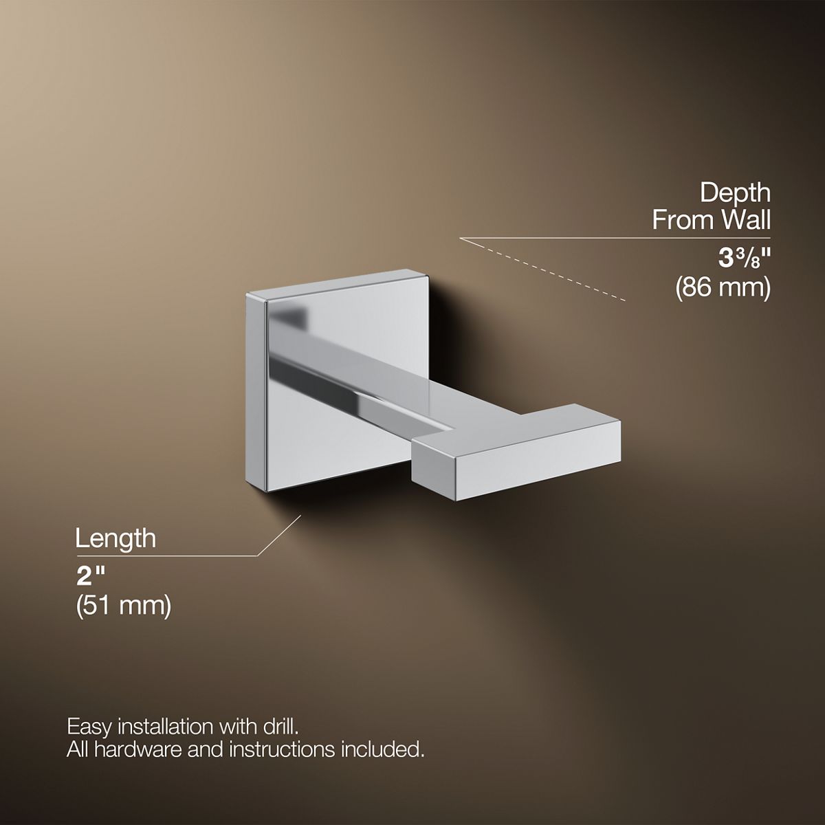 3/4 view of product with dimensions