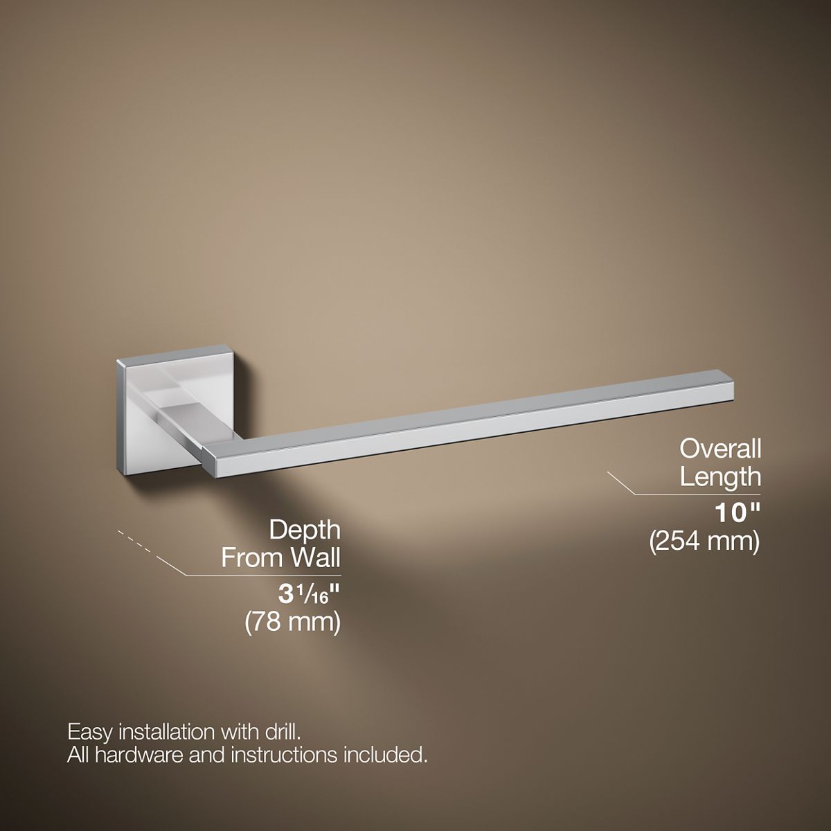 3/4 view of product with dimensions