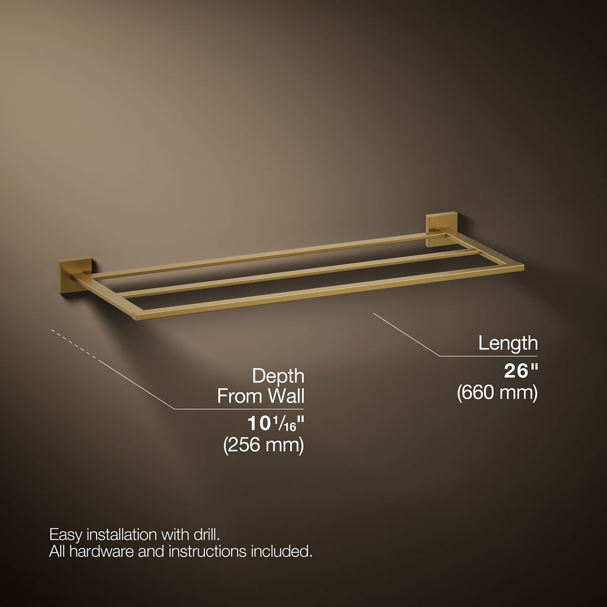 3/4 view of product with dimensions