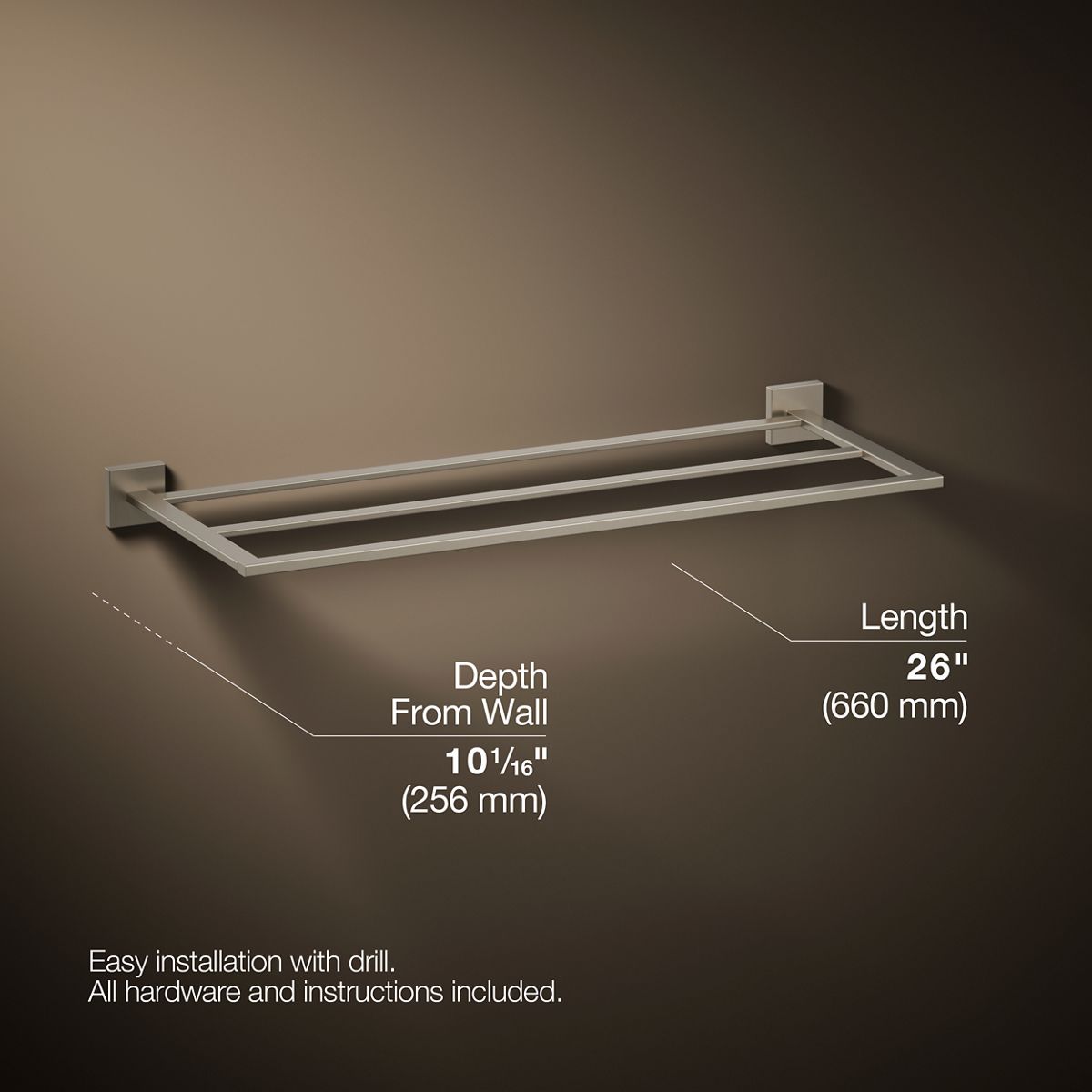 3/4 view of product with dimensions