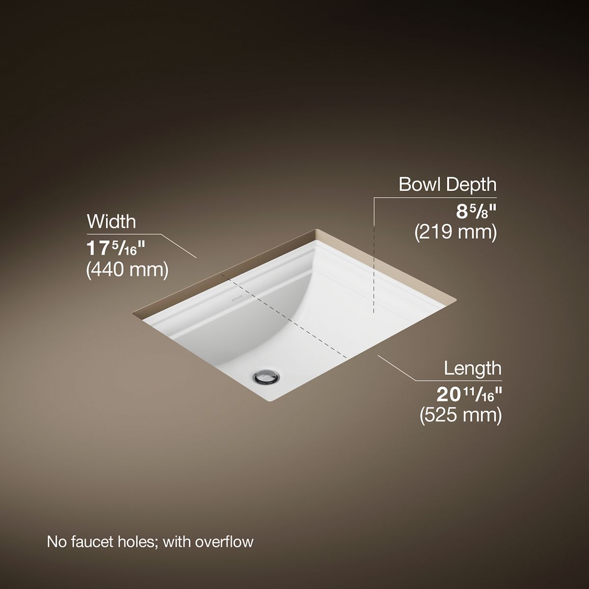 3/4 view of product with dimensions