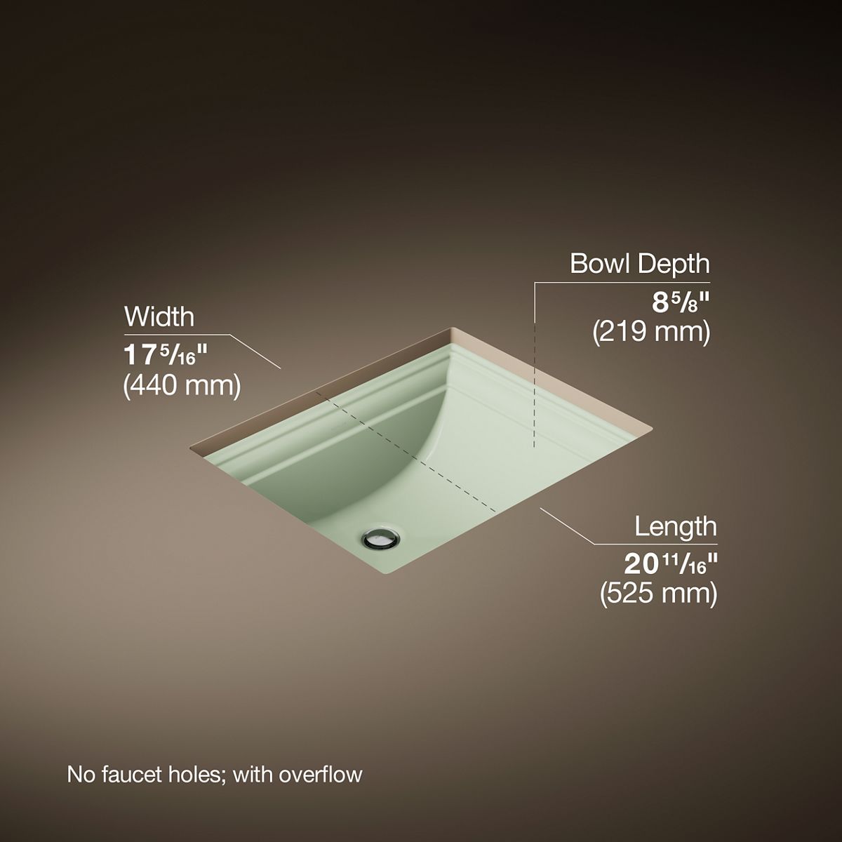 3/4 view of product with dimensions