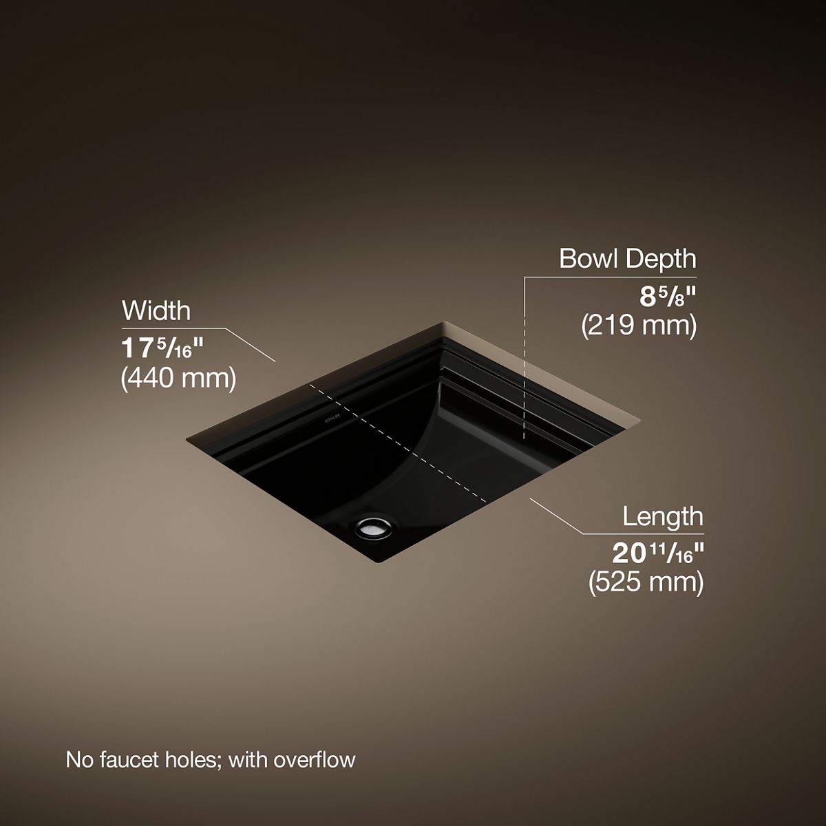3/4 view of product with dimensions