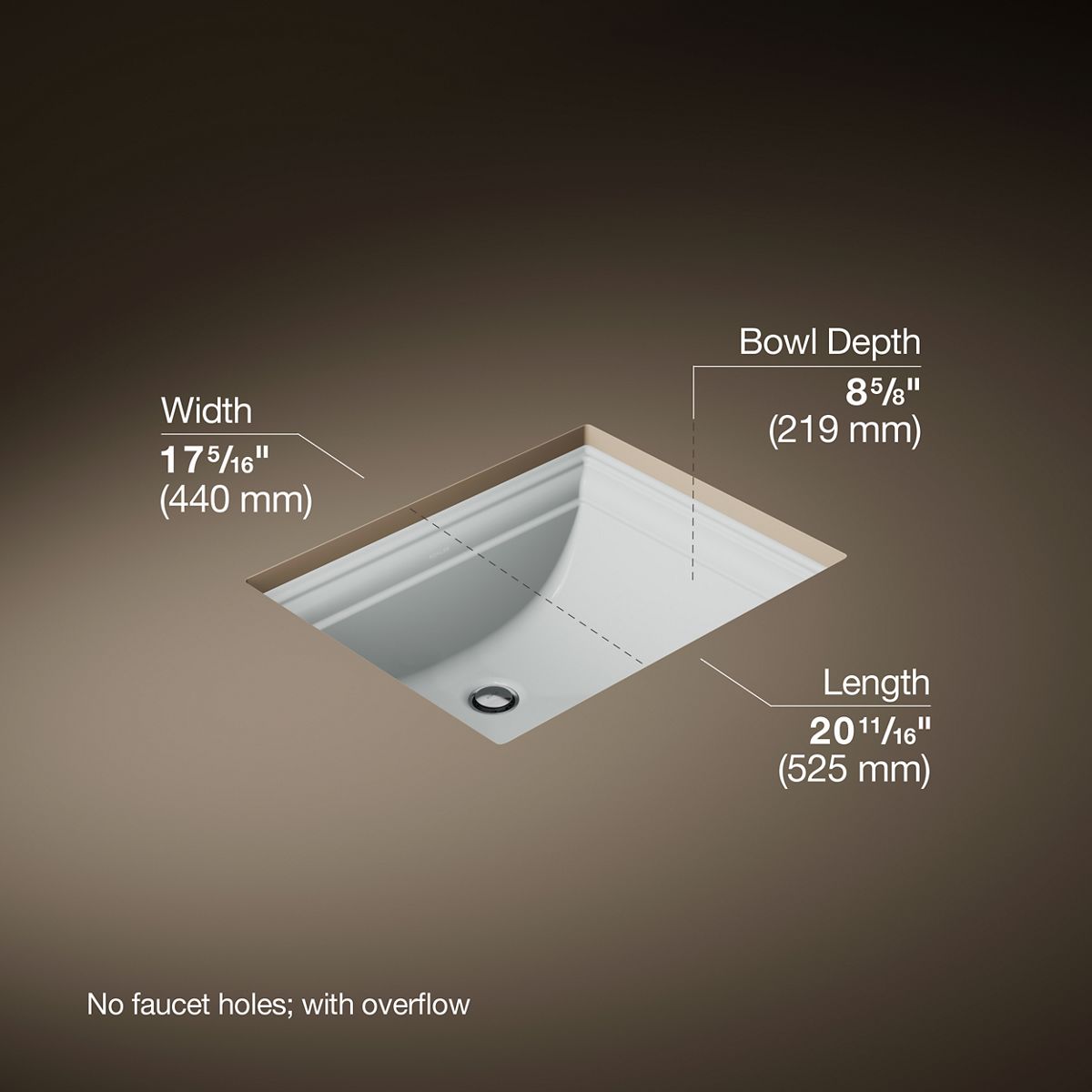 3/4 view of product with dimensions