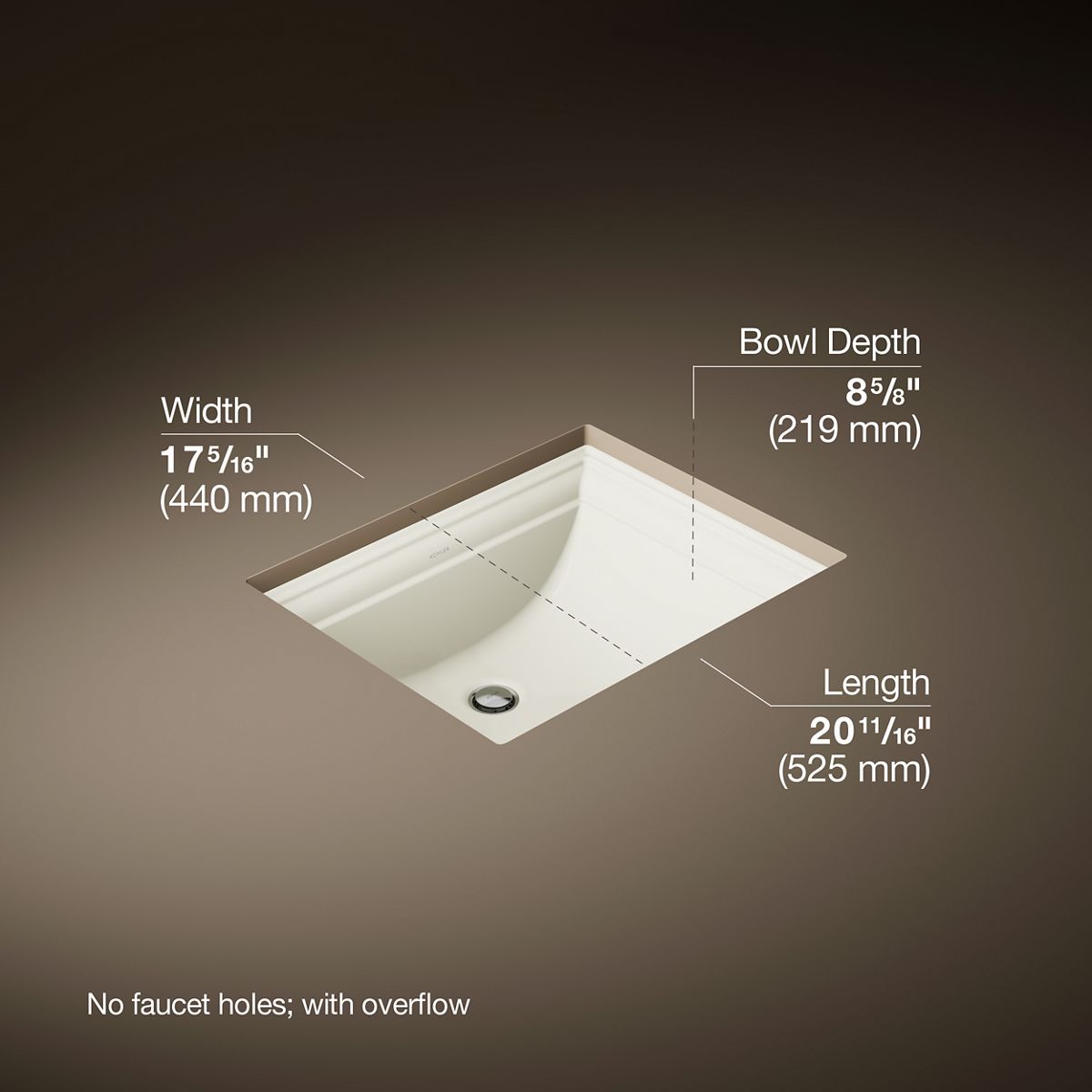 3/4 view of product with dimensions