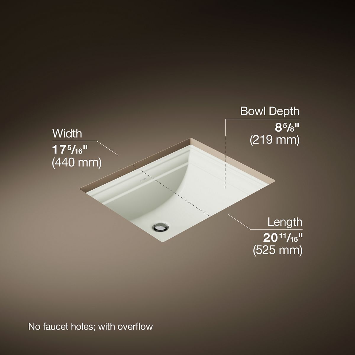 3/4 view of product with dimensions