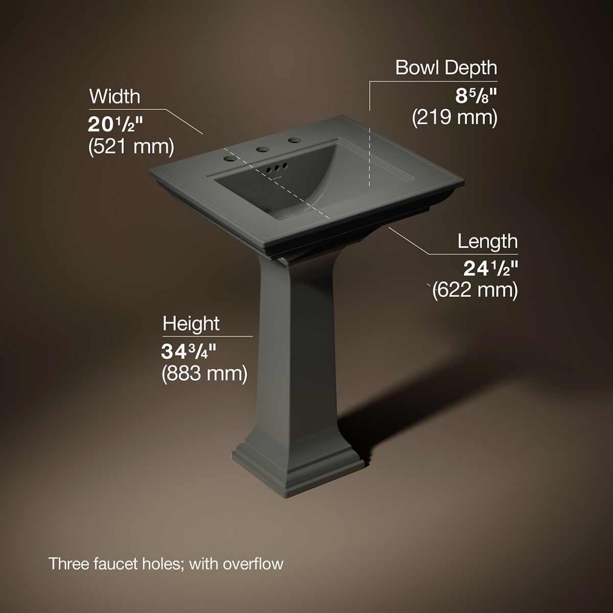 Memoirs Pedestal Sink with Stately Design, 8