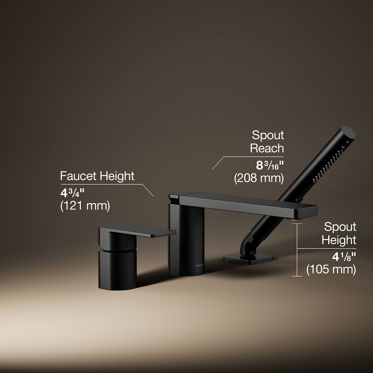 KOHLER | 23488-4 | Parallel™| Deck-mount bath faucet with handshower