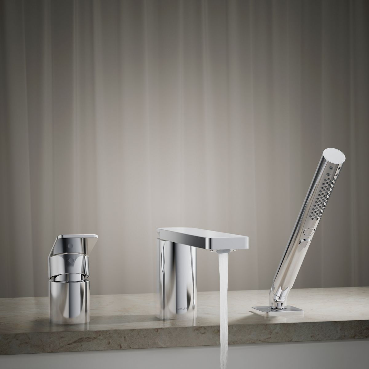 KOHLER | 23488-4 | Parallel™| Deck-mount bath faucet with handshower