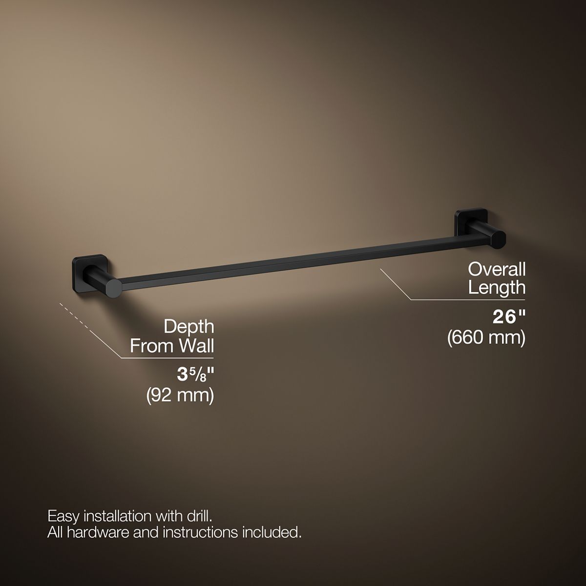 3/4 view of product with dimensions
