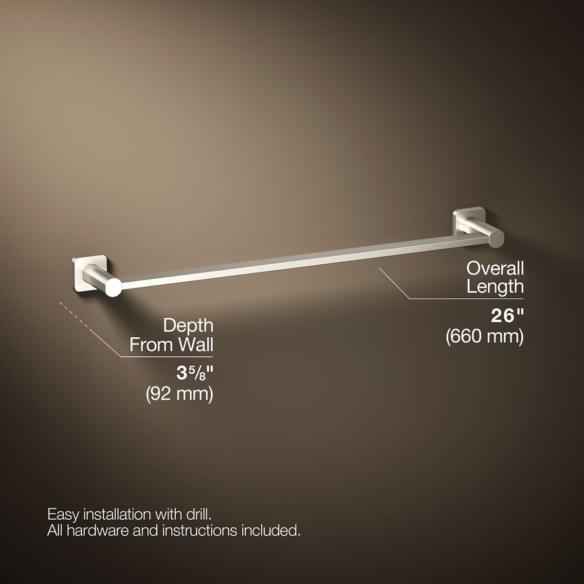 3/4 view of product with dimensions