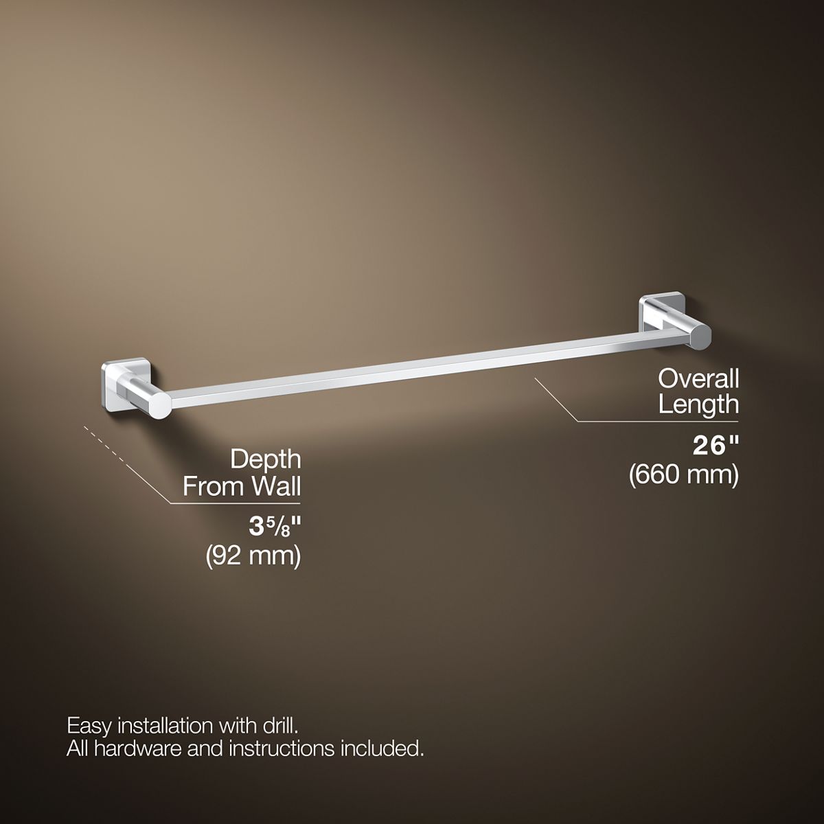 3/4 view of product with dimensions