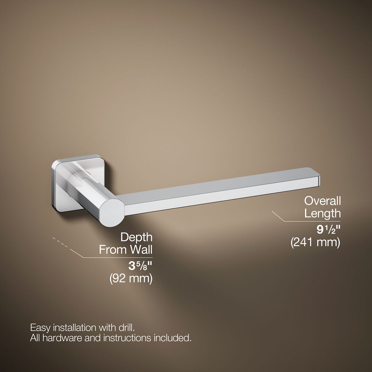 3/4 view of product with dimensions