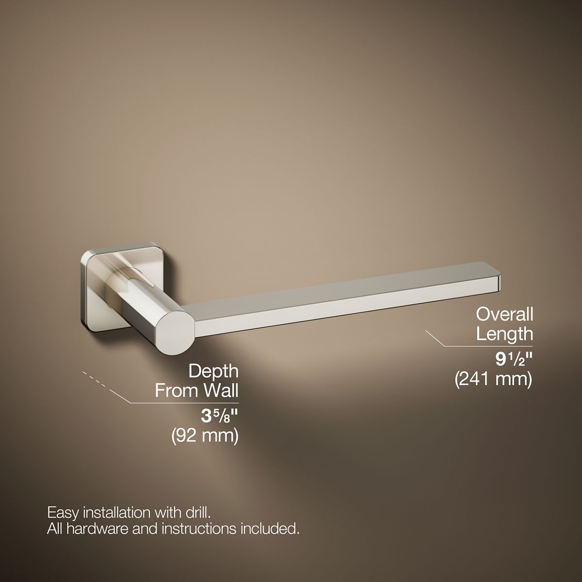 3/4 view of product with dimensions