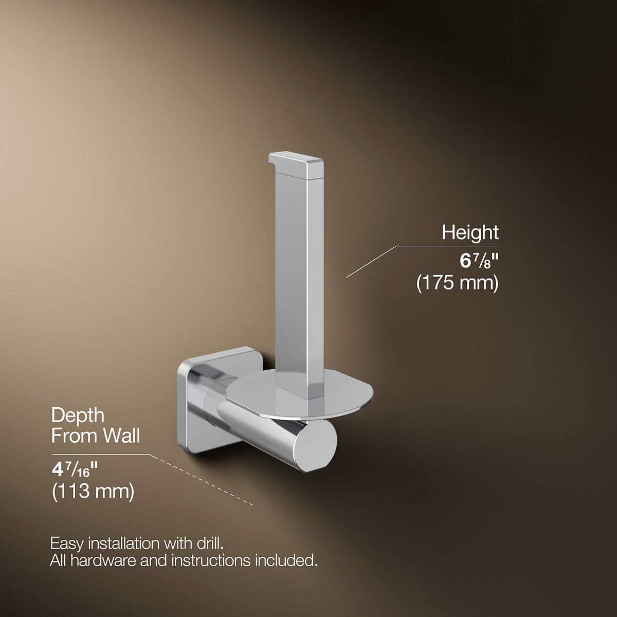 Parallel Vertical Toilet Paper Holder | K-23527 | KOHLER