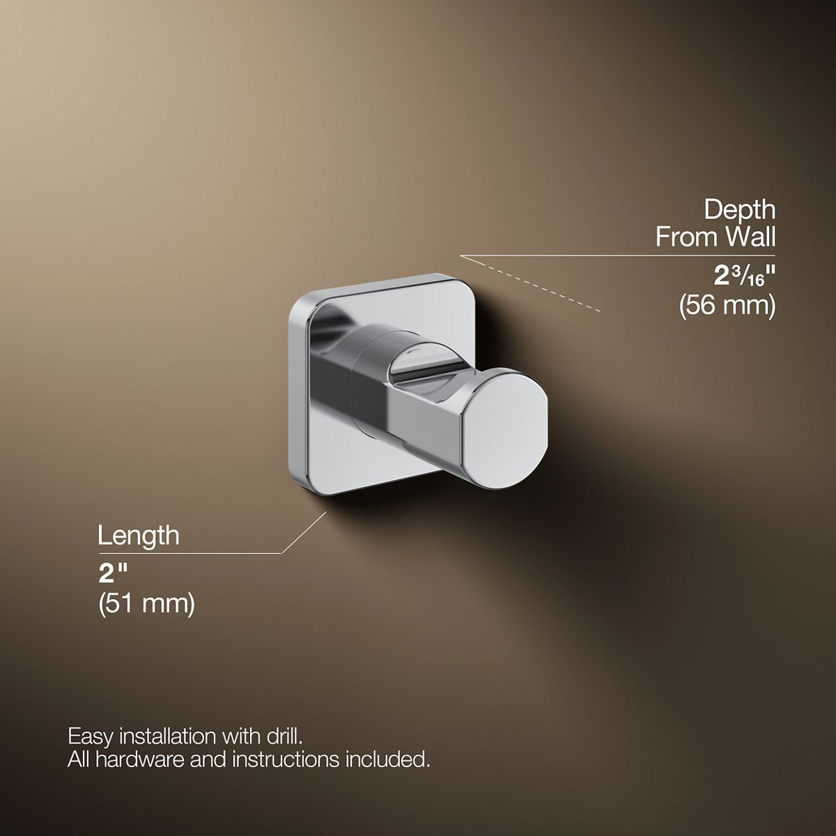 3/4 view of product with dimensions