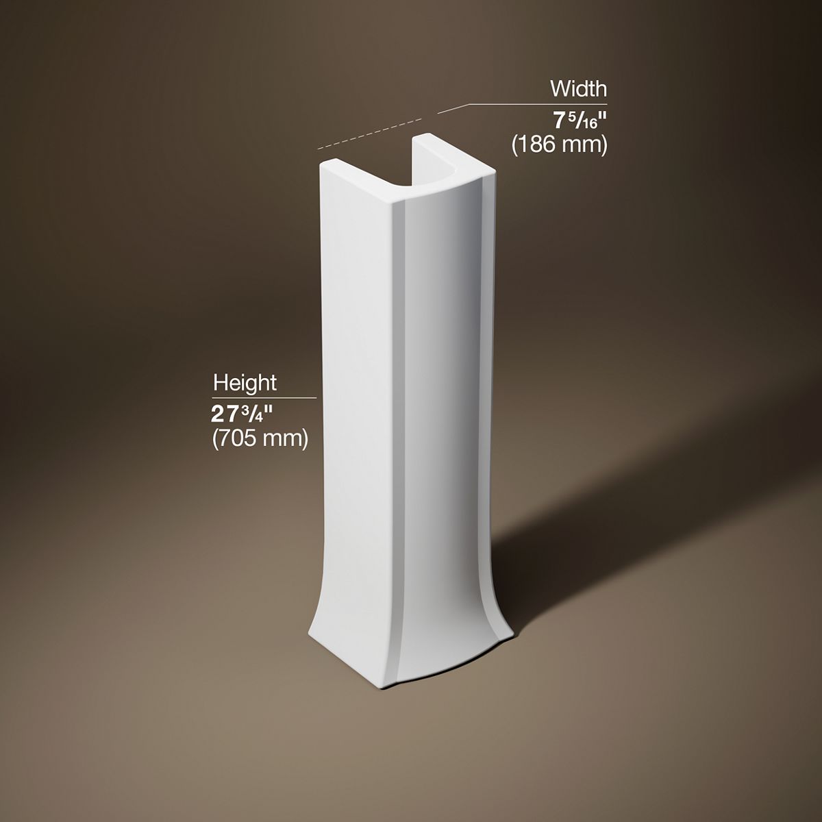 3/4 view of product with dimensions