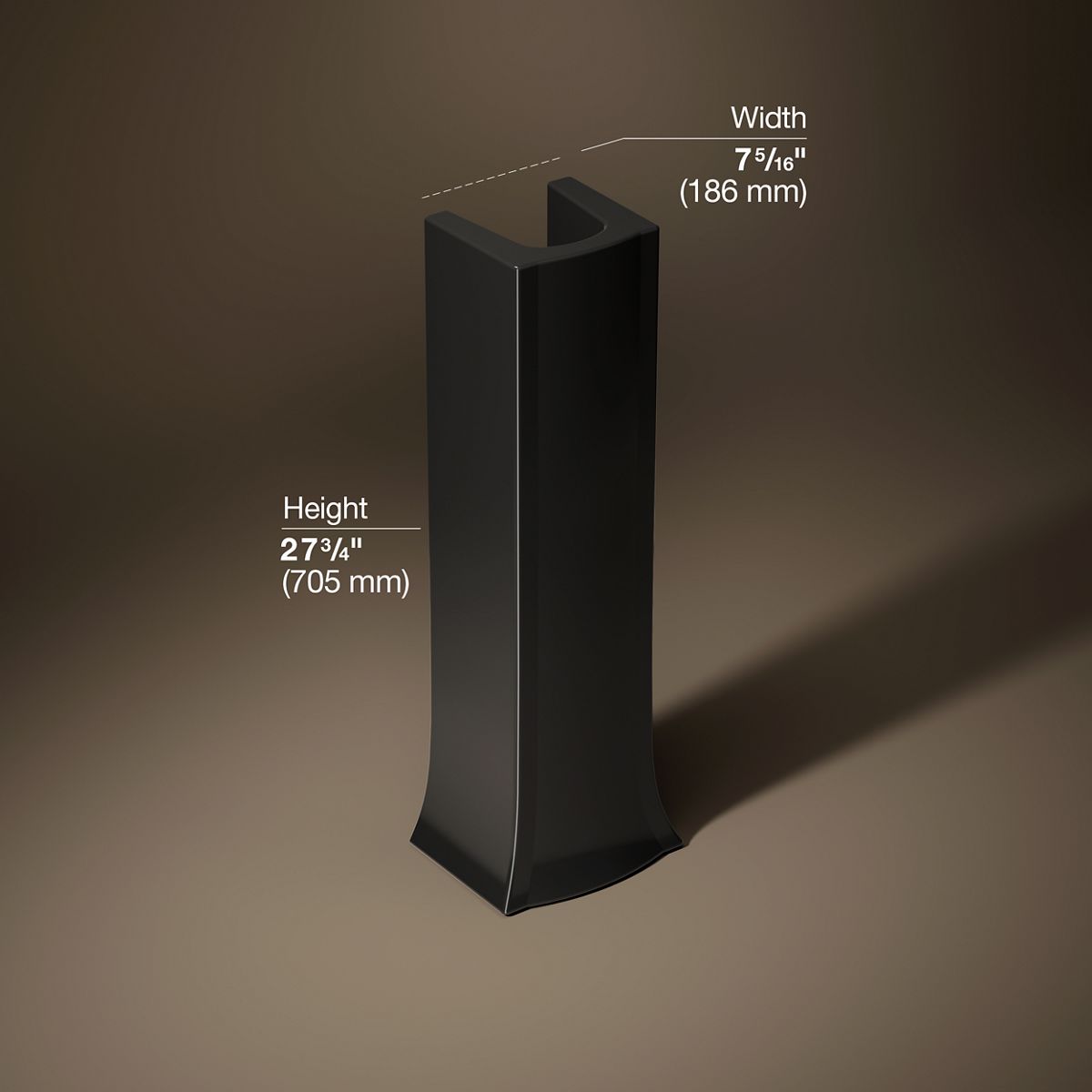 3/4 view of product with dimensions