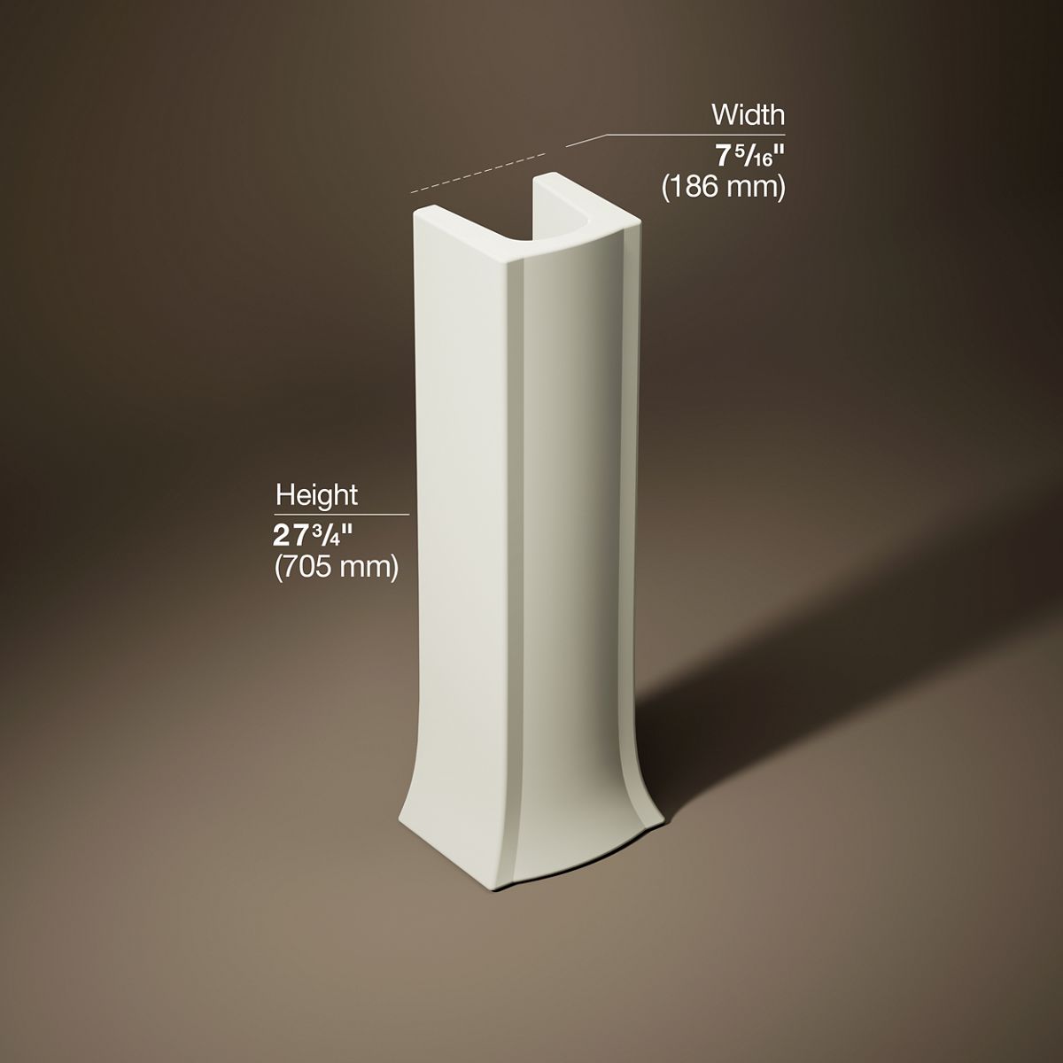 3/4 view of product with dimensions