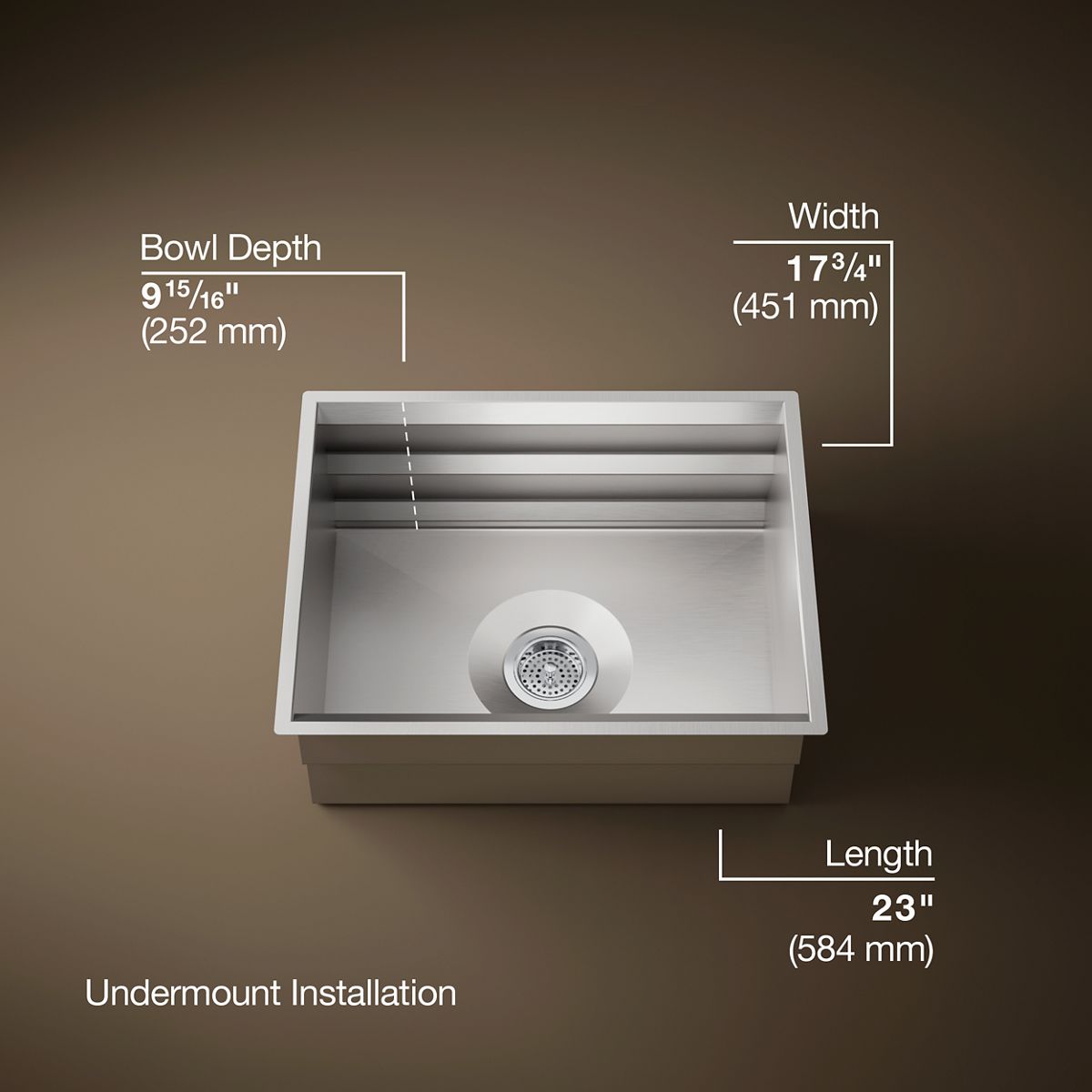 3/4 view of product with dimensions