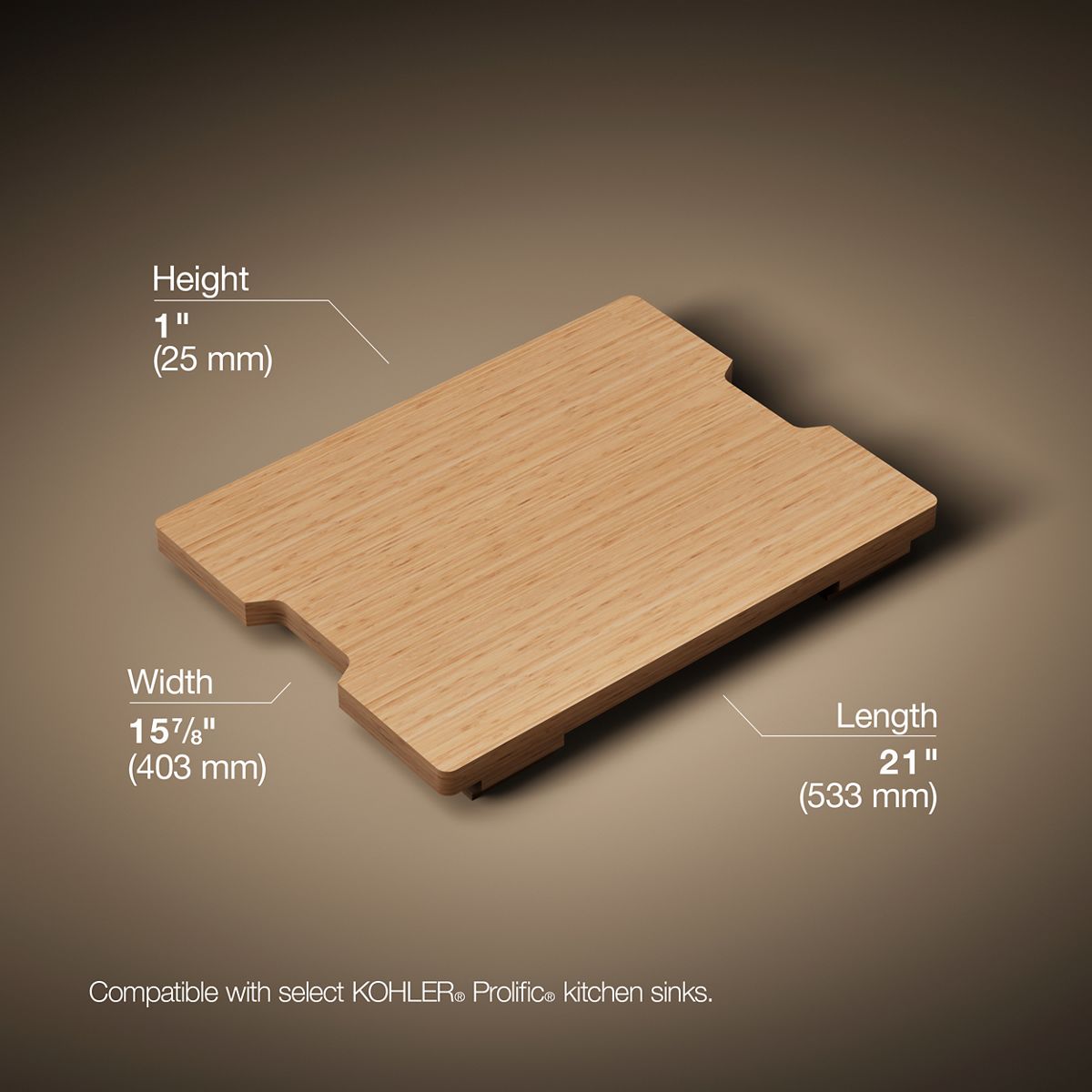 3/4 view of product with dimensions