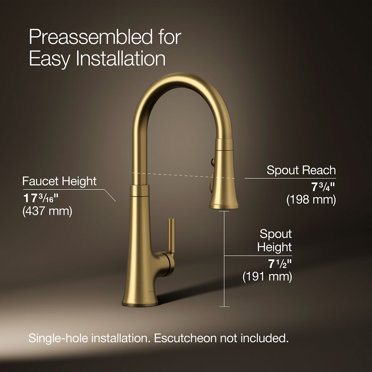 3/4 view of product with dimensions