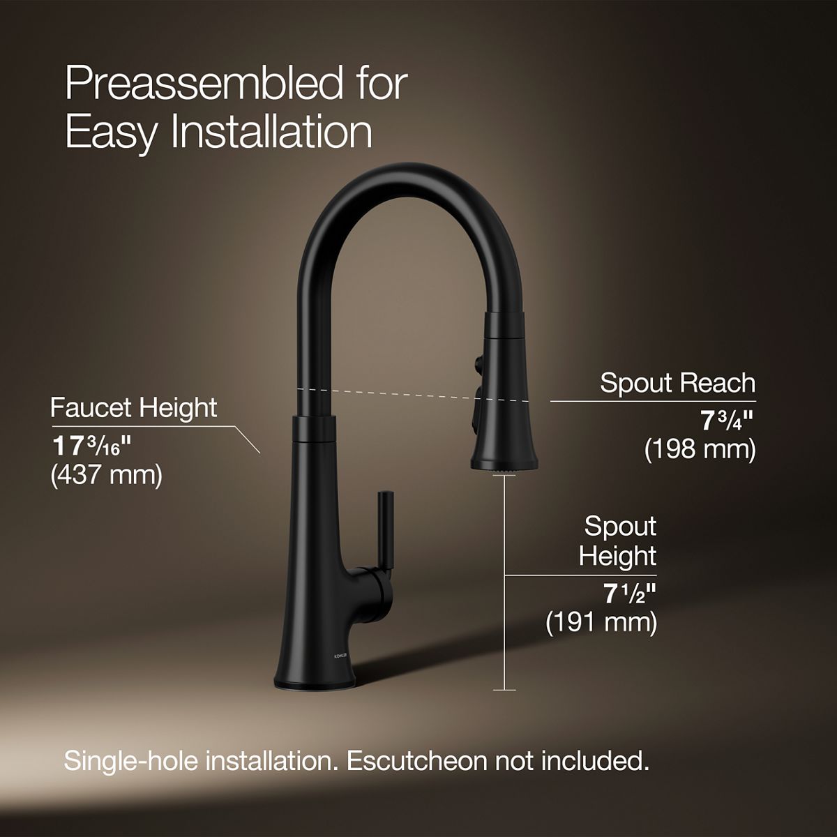 3/4 view of product with dimensions