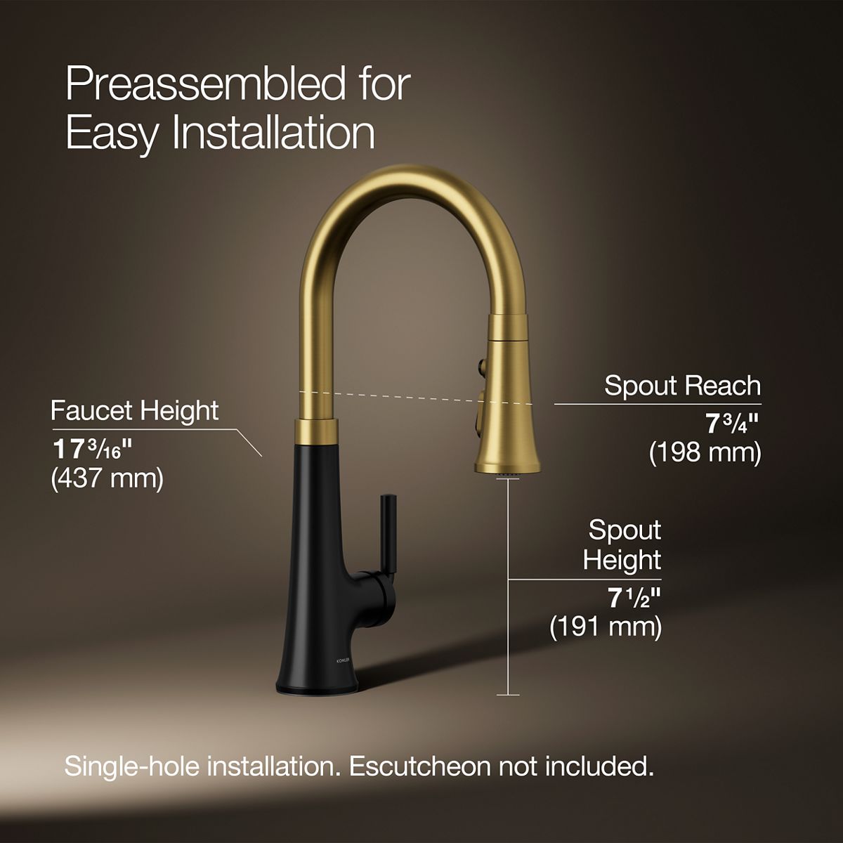 3/4 view of product with dimensions