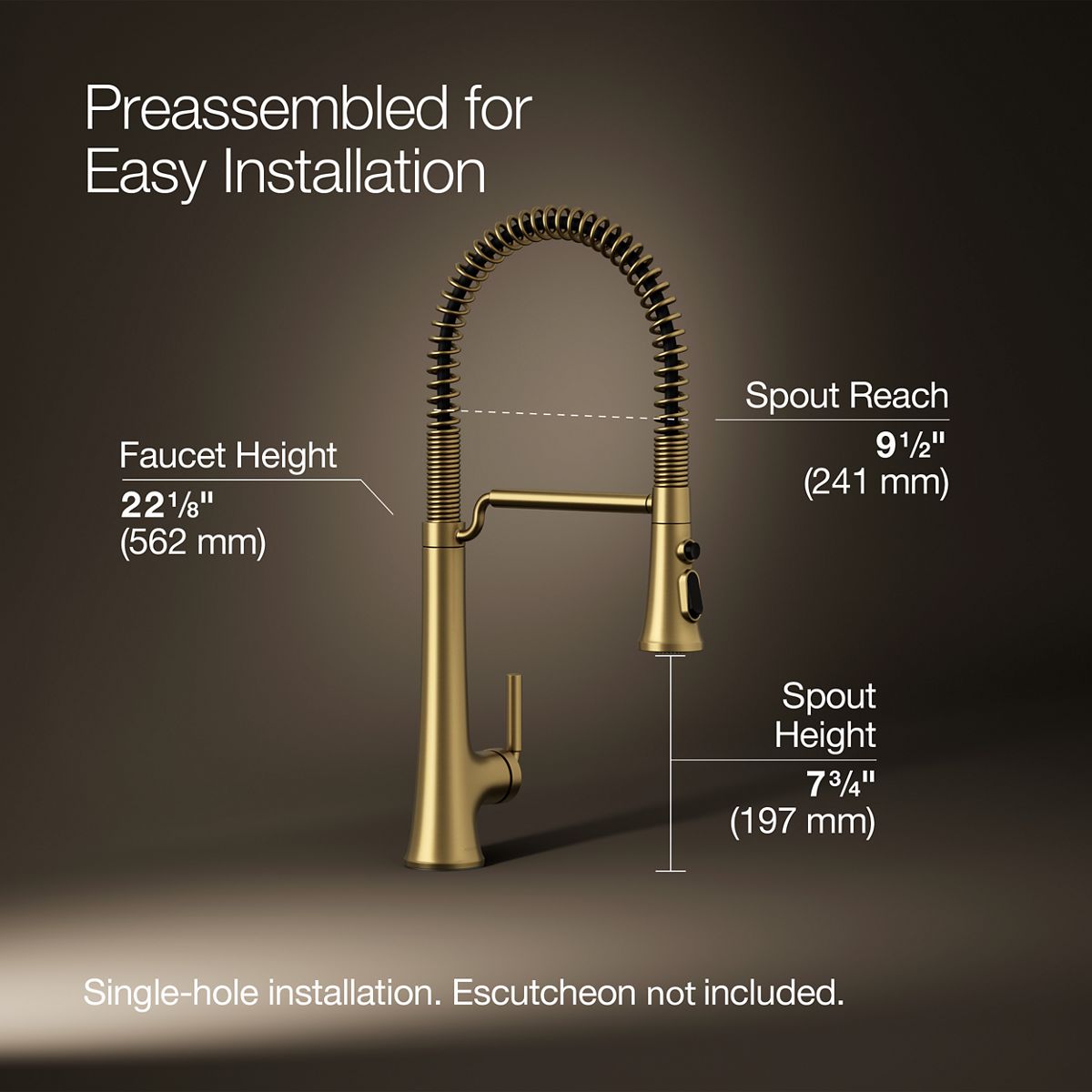 3/4 view of product with dimensions