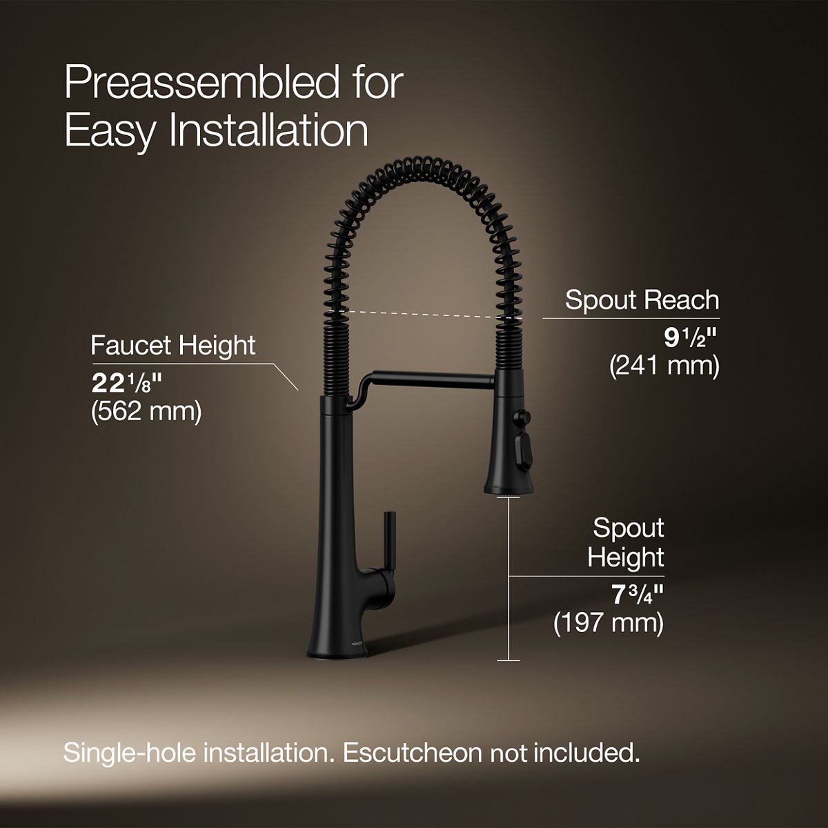 3/4 view of product with dimensions
