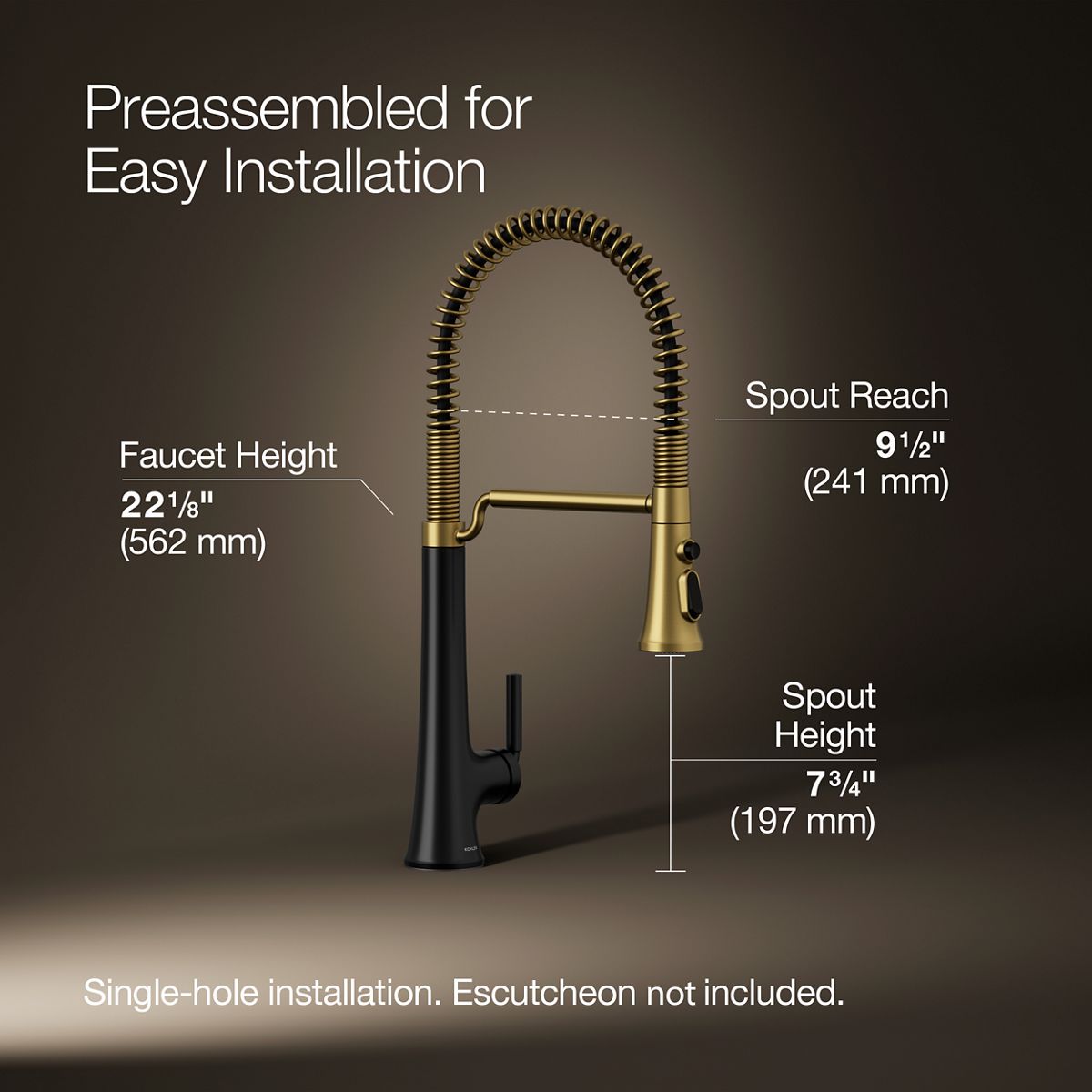 3/4 view of product with dimensions