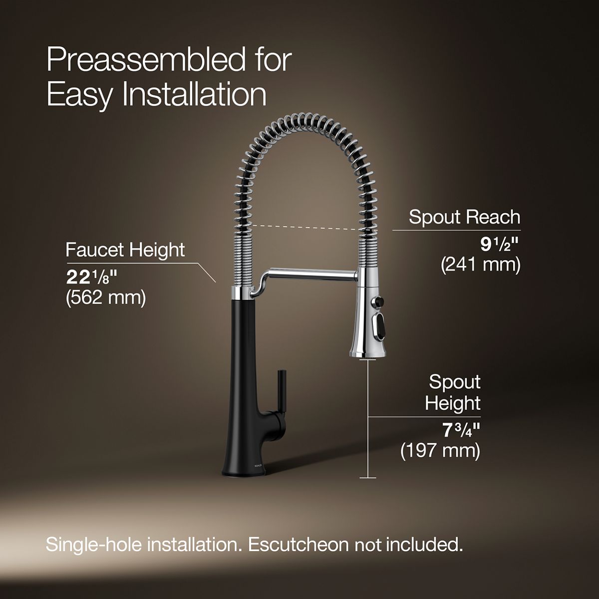3/4 view of product with dimensions
