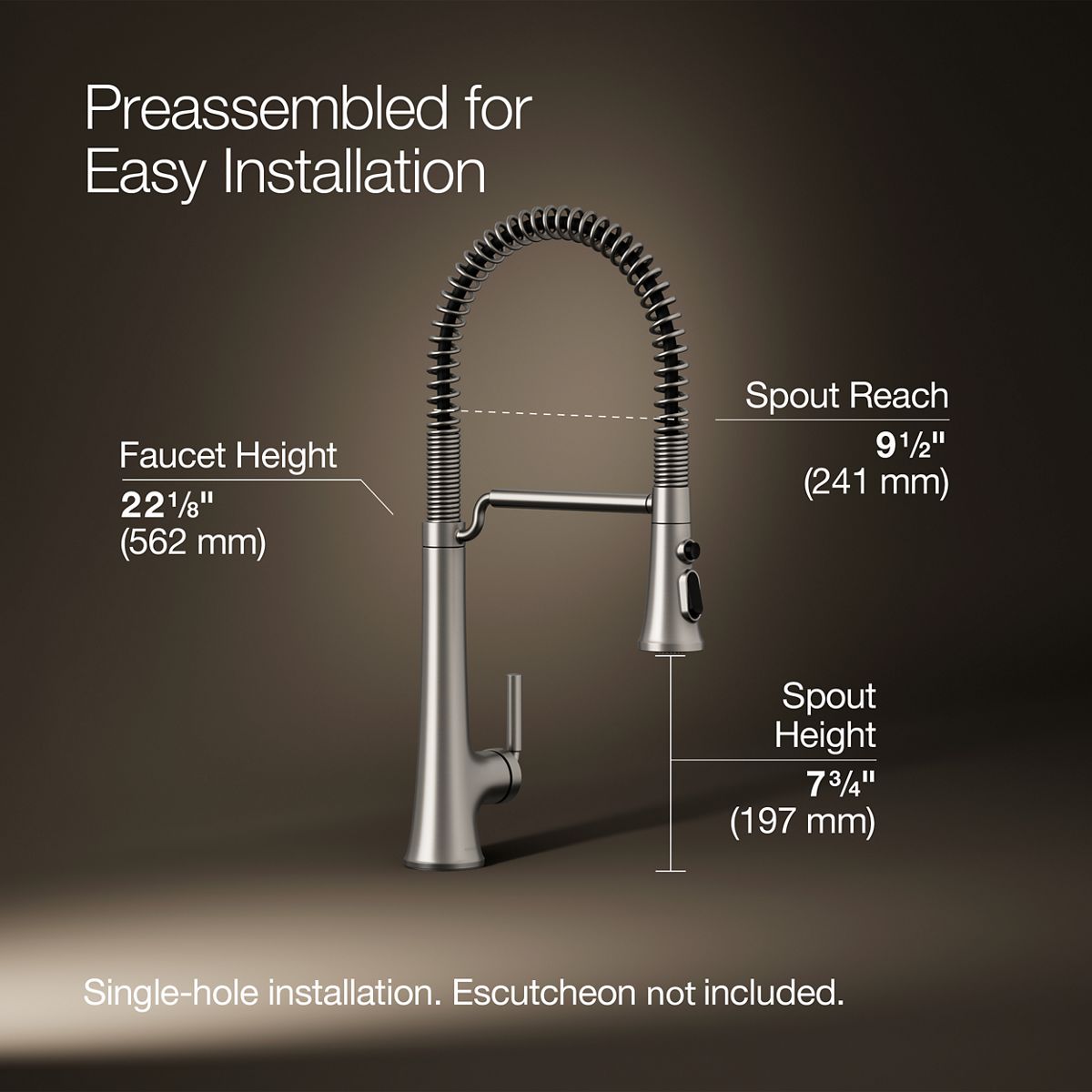 3/4 view of product with dimensions