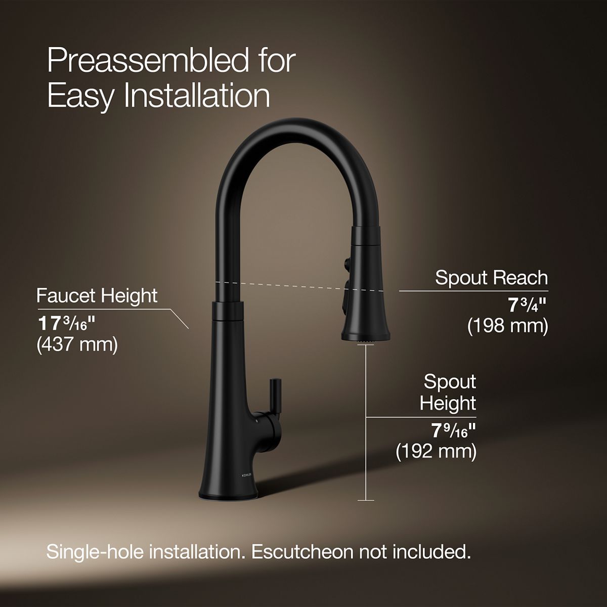 3/4 view of product with dimensions