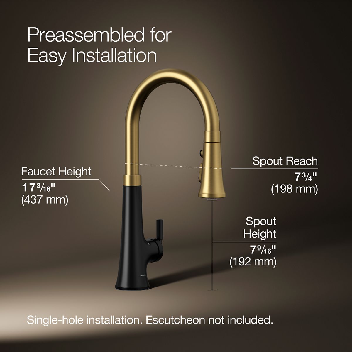 3/4 view of product with dimensions
